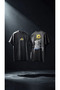 Unisex Black Oversize 100% Cotton Back and Front Printed Crew Neck Street Style T-Shirt Flw - 2