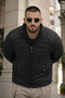 Men's Winter Premium Casual Quilted Black Puffer Coat - 2