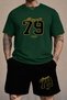 Men's Bottom-Top Shorts-T-Shirt 2-Piece Set
