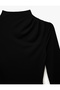 Slim Fit Long Sleeve High Neck Drape Detailed Bodysuit - 5