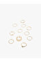 Stone Detailed 11-Piece Steel Ring Set - 3