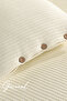 Siena |   100% Cotton Single 160X230 cm Knitted Pique Set with Button Detail and Pillowcase - 3