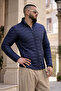 Men's Winter Premium Casual Quilted Navy Blue Puffer Jacket - 5