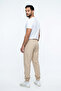 Men's Beige Summer Ultra Thin Parachute Fabric Relaxed Fit Sweatpants with Zipper Pockets and Elastic Cuffs - 4