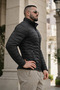 Men's Winter Premium Casual Quilted Black Puffer Coat - 5