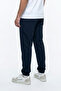 Men's Navy Blue Summer Ultra Thin Parachute Fabric Relaxed Fit Zipper Pocket Elastic Cuffed Sweatpants - 5