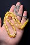 Silver Tasseled Capsule Rock Drop Amber Prayer Beads - 3