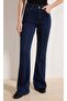 Dark Blue High Waist Flare Soft Stretchy Knitted Jeans Lycra /Jeans Tw91 - 7
