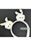 Plush Furry Crown with Moving Antenna and Ears, Funny Children's Crown with Pompom, White - 4