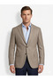 Beige Striped Slim Fit Men's Blazer Jacket - New Season - 2