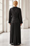 Sequin Embroidery Detailed Comfortable Fit Plus Size Hijab Evening Dress Tbs970 - 7