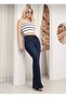 Women's Navy Blue High-Waisted Spanish-Cut Jeans/Pants - 7