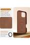 Timeless Dark Saddle Brown Leather iPhone 16 Pro Case – Softens with Use, MagSafe Compatible - 6