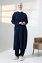 Women's Hajj and Umrah Outfit, Two-Piece Set with Hijab Pocket Detail - Navy Blue - 4