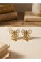 Innocence Museum Füsun Earrings – Gold Color Butterfly Design Stainless Steel Elegant Women's Earrings | - 3