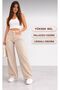 Women's Beige Denim Pants 100% Cotton Full Fit W95