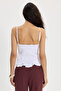 Women's Slim Fit 100% Cotton Strappy Drawstring V-Neck White Blouse - 6