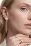 Luna Series Women's Gold Color Heart Figured Zircon Stone Dangle Earrings with Fringes - 5