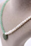 Pearl Stone Aventurine Stone Jade Stone Natural Stone Design Necklace 6 mm - 3