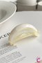 Minimalist Croissant Style Acetate White Banana Hair Clip 7cm - Modern Hair Bun Clip with Clip