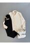 Raw Linen Beige Shirt - Black Linen Trousers 2-Piece Set - 2