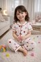 100% Cotton Girls' Muslin Fabric Pajama Set Summer - 2
