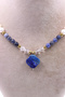 Aquamarine Stone Crystal Quartz Sodalite Pearl Stone Hematite Lapis Lazuli Natural Stone Design Necklace 6 mm - 4