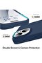 Dark Blue 5-in-1 iPhone 15 Case – Magnetic, MagSafe-Compatible, Slim Silicone Design with 2x Screen - 6