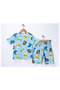 Boy's Pajama Set with Safari Print in Blue - 2