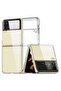 Case for Samsung Galaxy Z flip 4 5G 2022, Clear Slim Phone Case with Transparent Hard PC Back, Soft