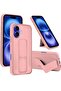 iPhone 16 Magnetic Car Mount Case – Pink Silicone Kickstand with Hand Strap & Multi-Stand Functional