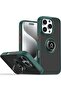 iPhone 16 Pro Max Case Cover – Green Matte Shockproof Bumper with Metal Ring Holder Kickstand & Car