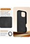 Classic European Leather Phone Case for iPhone 16 Pro – Black, Smoothens & Softens Over Time, Compat - 6