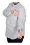 Large Size Men's Linen Pocket Shirt 20386 Gray - 3