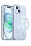 Blue Magnetic Silicone Case for iPhone 15 – 6.1-Inch, MagSafe-Compatible, Complete Camera Lens