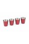 Stainless Steel Liquor Flask 4 Shot Glasses & Funnel Set 8 oz 240 ml Camping Pocket Flask – Red Color - 5