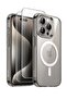 3 in 1 Magnetic Case for iPhone 15 Pro Max 6.7-Inch with 2 Pack Tempered Glass Screen Protectors, Co