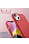 "5-in-1 iPhone 14 (6.1-Inch) Red Silicone Case - With 2 Screen Protectors & 2 Camera Lens Protectors - 3