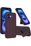 iPhone 16 Magnetic Car Mount Case – Maroon Silicone Kickstand with Hand Strap & Multi-Stand Function