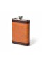 Leather Covered Stainless Steel Flask 4 Shot Glasses & Funnel Set 9 oz 270 ml Camping Pocket Flask - 4