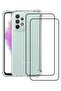 Case Compatible with Galaxy A73 5G - Transparent Protective Cover with Dual Tempered Glass Screen Pr