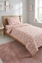 Duck Patterned Powder Baby Pique Set - Cute Farm Nordic Salmon Ecru Decorative Bedspread