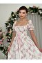 Floral Patterned Maxi Dress with Corset Detail - 2