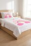 Rainbow Cloud Heart Pattern Teenager Pique Set-Fairy Tale Theme Scandinavian Pink Yellow Decorative Bedspread - 4