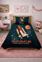 Space Rocket Galaxy Themed Children's Pique Set-Adventure Modern Navy Blue Orange Decorative Bedspread - 7