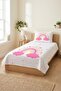 Rainbow Cloud Heart Pattern Teenager Pique Set-Fairy Tale Theme Scandinavian Pink Yellow Decorative Bedspread - 2