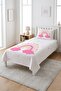 Rainbow Cloud Heart Pattern Teenager Pique Set-Fairy Tale Theme Scandinavian Pink Yellow Decorative Bedspread - 5