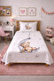 Teddy Bear Star Sleep Theme Single Pique Set - Fairytale Nordic Gray Powder Decorative Bedspread - 3