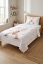 Rainbow Teddy Bear Cloud Star Patterned Children's Pique Set-Fairy Tale Nordic Gray Mustard Bedspread - 7