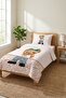 Cute Teddy Bear Polka Dot Teen Pique Set - Modern Mink Green Decorative Bedspread with Cute Figures - 6